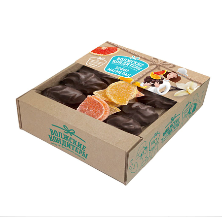 Микс "Зефир ванильный в шоколадной глазури и мармелад "Цитруосвые дольки"