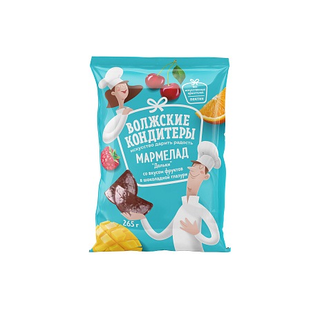 Мармелад "Дольки" со вкусом фруктов в шоколадной глазури