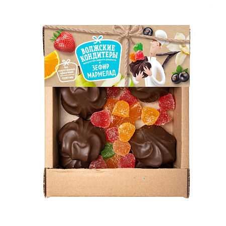 Микс "Зефир ванильный в шоколадной глазури и мармелад "Ассорти"