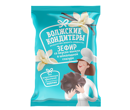 Зефир со вкусом ванили в шоколадной глазури